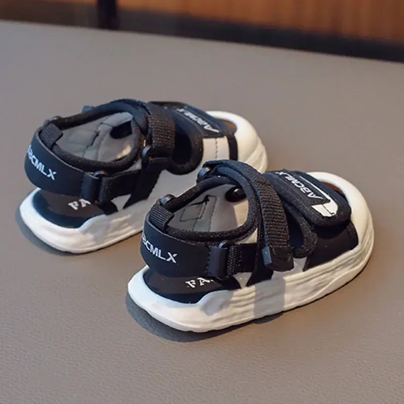 Children's Sandals Summer Baby Toddler Sandals Soft Bottom Non-Slip Boys Girls Sport Kids Sandals Toe-covered Beach Shoes G06104