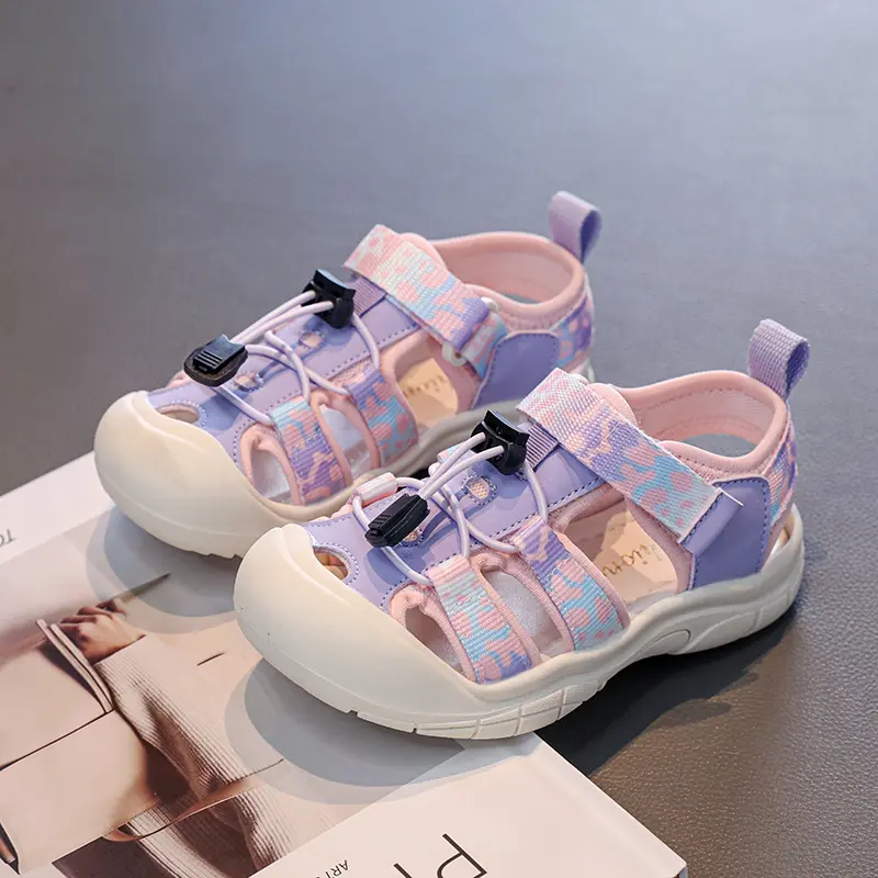 New Camouflage Children's Sports Sandals Toe Protection Stream Tracing Shoes for Boys Chic Looks Teenage Girl Beach Shoes I05125