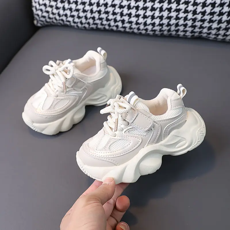 Baby Chunky Shoes Girl Sport Shoes Toddler Boy Fashion Solid Color Sneakers 1-6 Year Kids Casual Breathable Running Shoes H03212