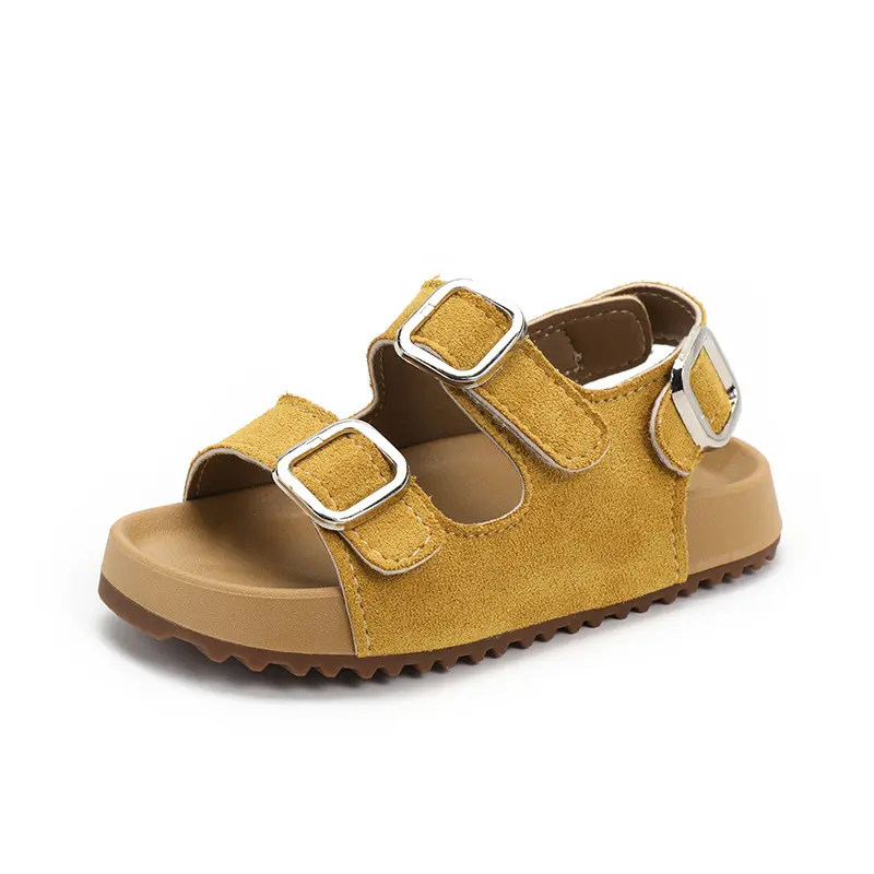 Summer New Children's Shoes Fashion Suede Leisure Sandals Metal Buckle Stunning Shoes Outdoor Unisex Non Slip Beach Shoes I05242