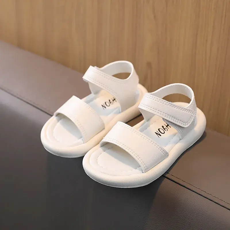 Comfortable Kids Sandals for Boys Girls Children Beige Beach Shoes Toddler Stylish Black Fully Flat Baby Sandal 2-7 Years G12272