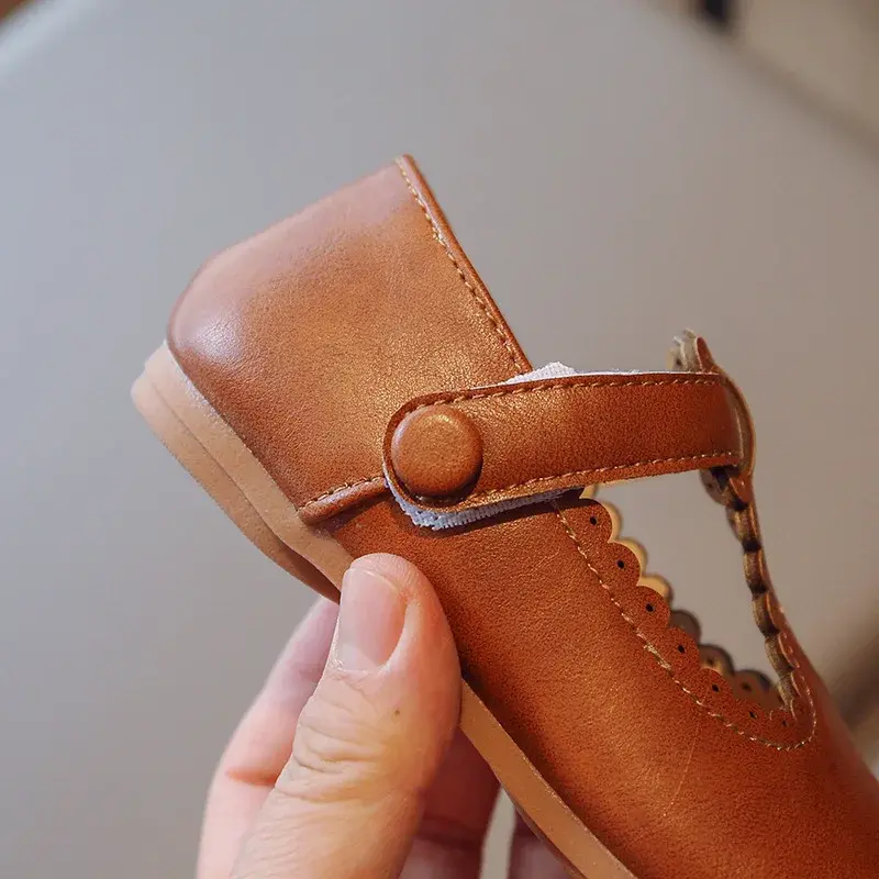 Children's Leather Shoes Round Toe Lace Princess Toddler Shoes Girl Children Shoes Girls