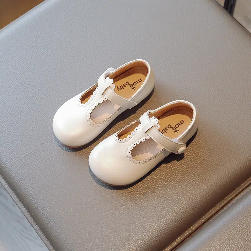 Children's Leather Shoes Round Toe Lace Princess Toddler Shoes Girl Children Shoes Girls