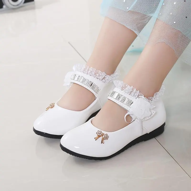 Girls Shoes Fashion Princess Shoes 2024 Spring Autumn New Children Shoe Soft Sole Anti Slip Performance Shoe Baby Leather Shoes