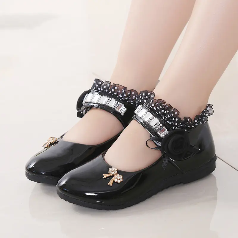 Girls Shoes Fashion Princess Shoes 2024 Spring Autumn New Children Shoe Soft Sole Anti Slip Performance Shoe Baby Leather Shoes