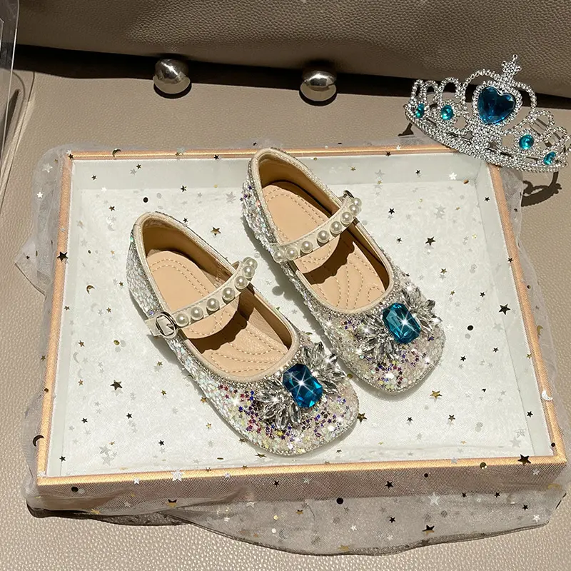 Girls' Princess Shoes Autumn New Girls' Single Shoe Fashion Girl Flat Shoe Anti slip Child Leather Shoes Versatile Girls' Shoes