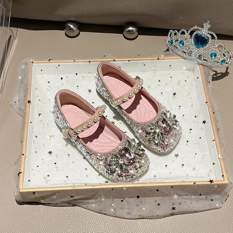 Girls' Princess Shoes Autumn New Girls' Single Shoe Fashion Girl Flat Shoe Anti slip Child Leather Shoes Versatile Girls' Shoes