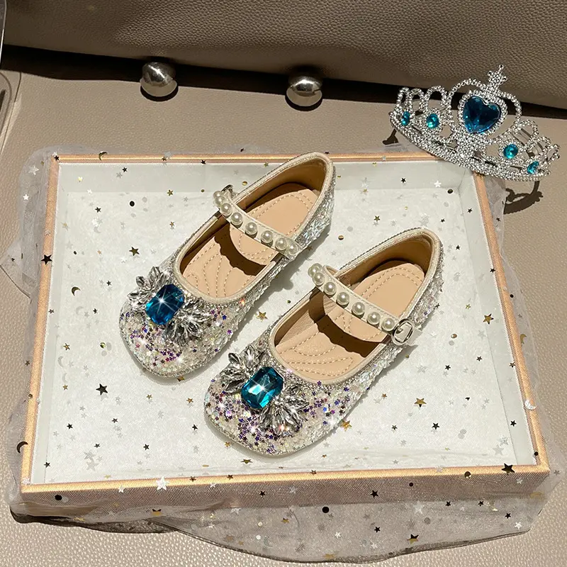 Girls' Princess Shoes Autumn New Girls' Single Shoe Fashion Girl Flat Shoe Anti slip Child Leather Shoes Versatile Girls' Shoes