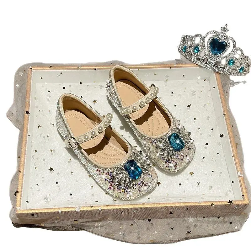 Girls' Princess Shoes Autumn New Girls' Single Shoe Fashion Girl Flat Shoe Anti slip Child Leather Shoes Versatile Girls' Shoes