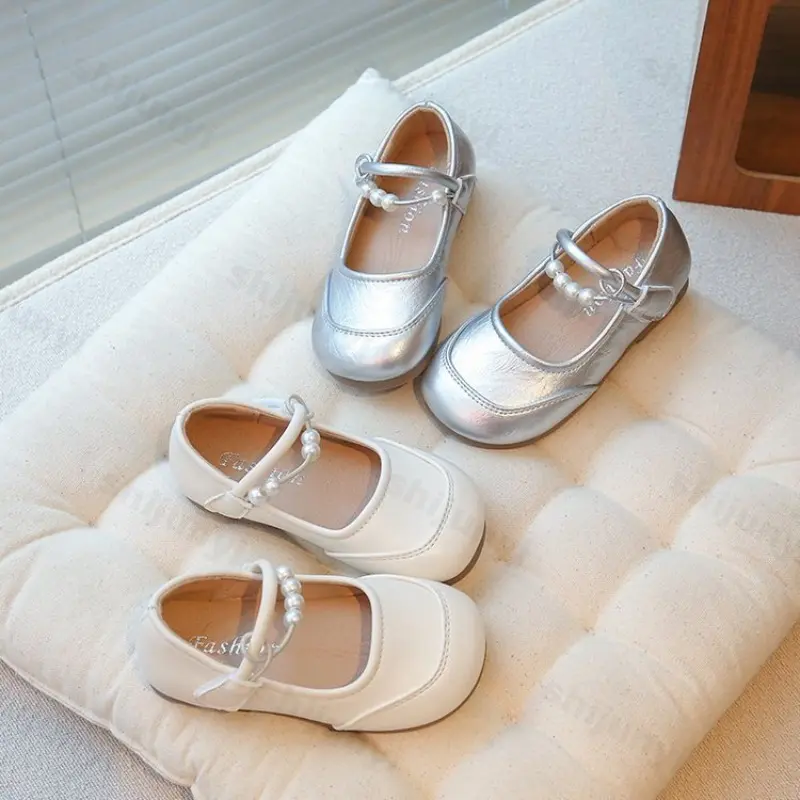 Children Princess Shoe 2025 Summer Fashion Spring New Kids Leather Shoes Soft Soled Anti Slip Girls Casual Simple Mary Jane Shoe