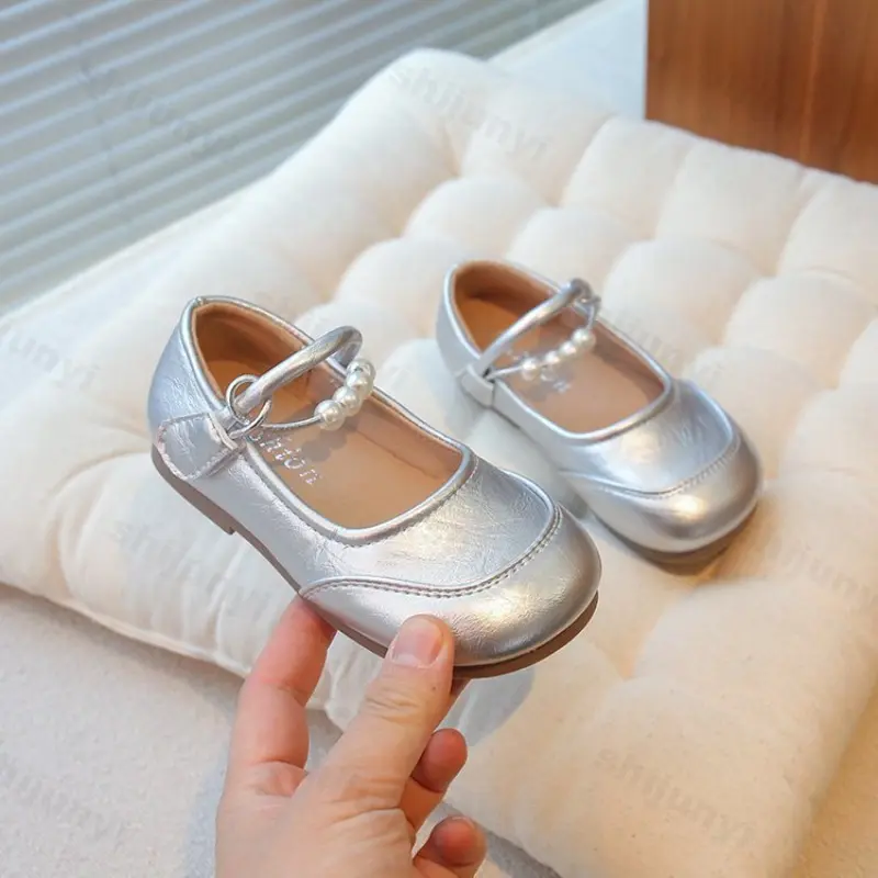 Children Princess Shoe 2025 Summer Fashion Spring New Kids Leather Shoes Soft Soled Anti Slip Girls Casual Simple Mary Jane Shoe