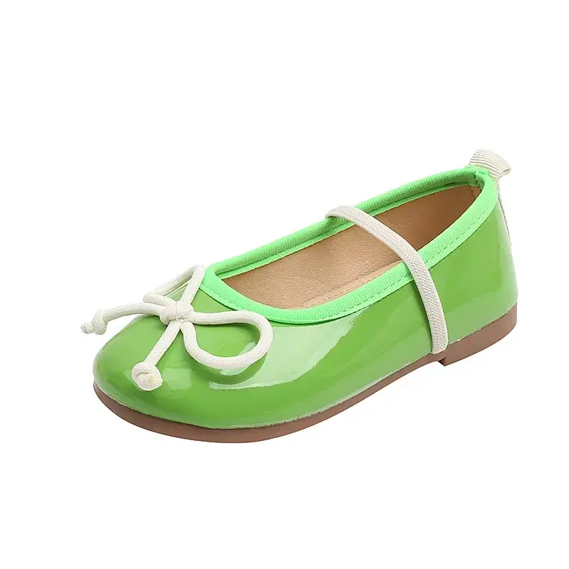 Baby Girl's Princess Shoes Leisure Candy Color Bowtie Kids Ballet Flats Toddler Light Elatsic Band Autumn Children Flat Shoe유아신발