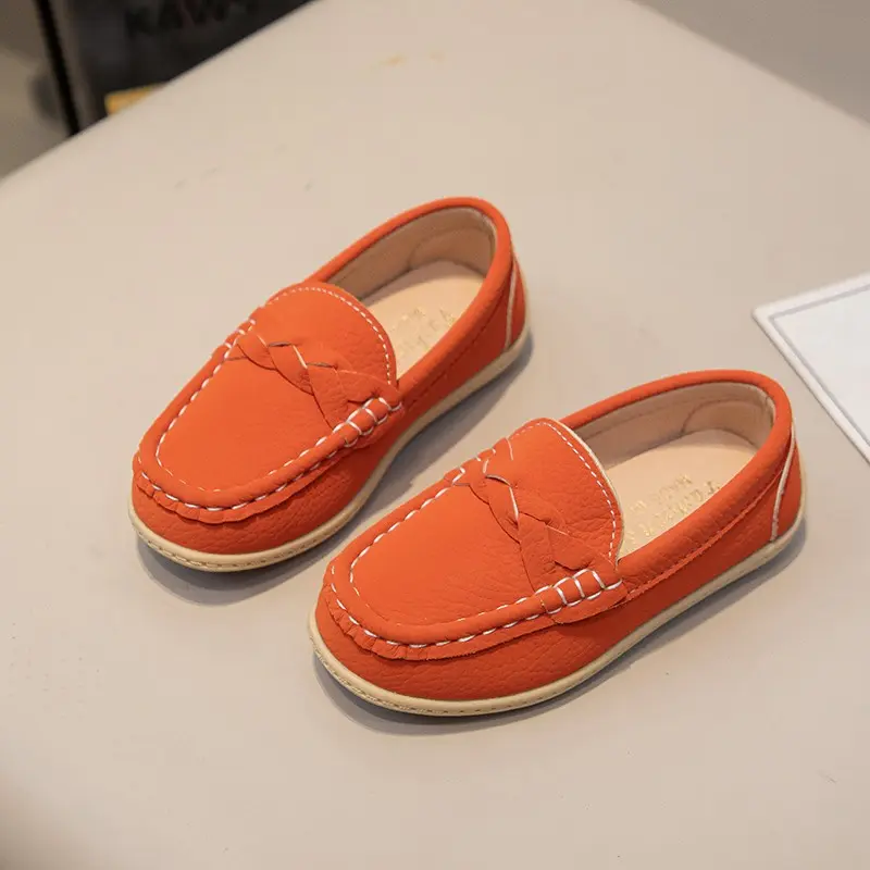 Leather Luxury Kids Loafers Baby Little Boys Girls Moccasins Toddler Flats Casual Boat Children's Wedding Shoes Autumn