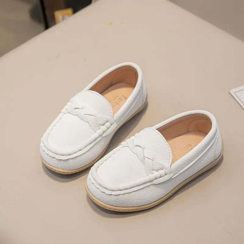 Leather Luxury Kids Loafers Baby Little Boys Girls Moccasins Toddler Flats Casual Boat Children's Wedding Shoes Autumn