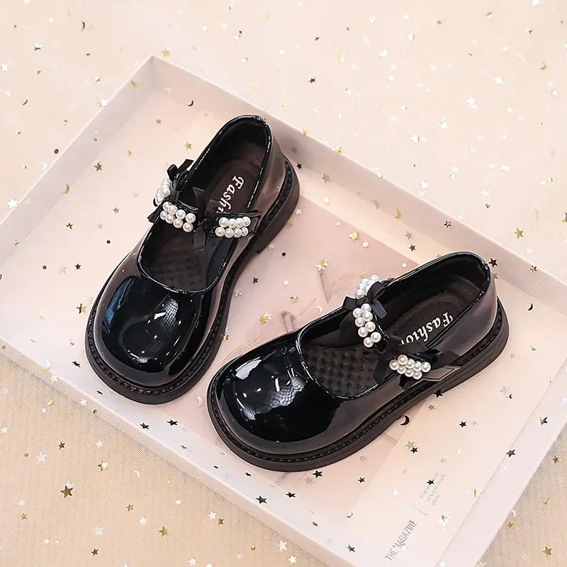 Children's Soft  PU Leather Spring Autumn Shoes Fashion Kids Girls Soft Sole Shallow Mary Jane Versatile School Student Loafer