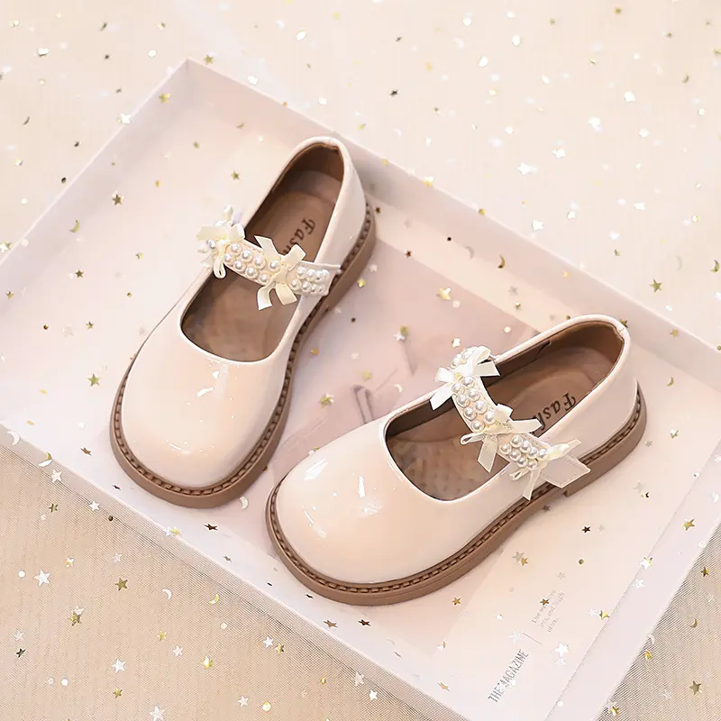 Children's Soft  PU Leather Spring Autumn Shoes Fashion Kids Girls Soft Sole Shallow Mary Jane Versatile School Student Loafer