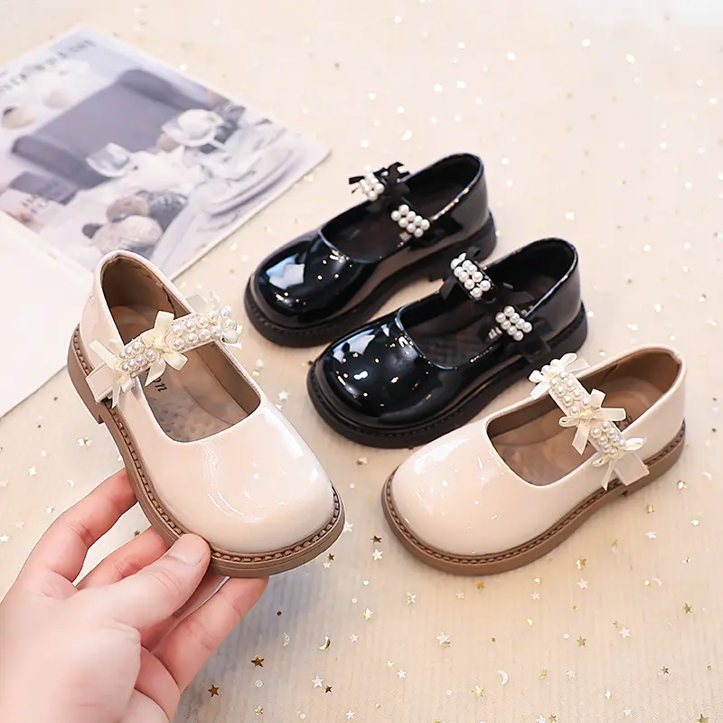 Children's Soft  PU Leather Spring Autumn Shoes Fashion Kids Girls Soft Sole Shallow Mary Jane Versatile School Student Loafer