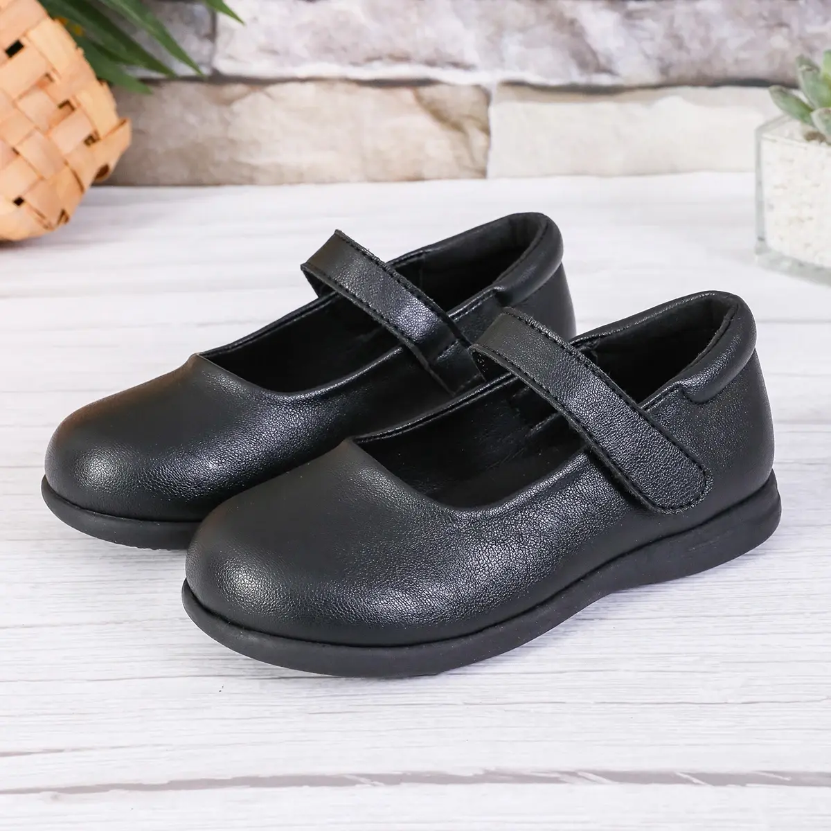 Princess Girls Kids Leather Shoes For Medium Big Girl Children Casual Flats Floral Flowers Shoes For Wedding Birthday Show