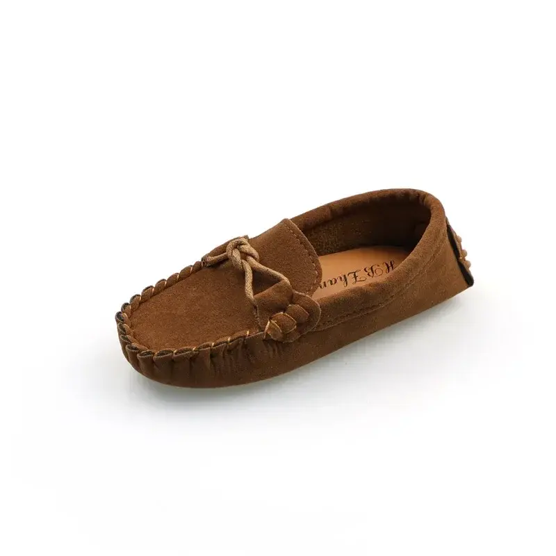 Children's Loafers Simple Causal Girl Leather Shoe Solid Color Versatile Kids Fashion Boys Flat Moccasins Soft Bottom Non-slip
