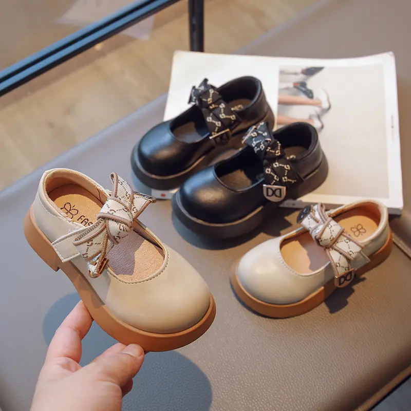 Children Mary Janes Shallow Autumn Matte Pu Leather Kids Flat Shoe Chunky School Fahion Hook-loop Children Leather Shoe 26-37