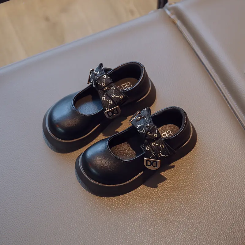 Children Mary Janes Shallow Autumn Matte Pu Leather Kids Flat Shoe Chunky School Fahion Hook-loop Children Leather Shoe 26-37