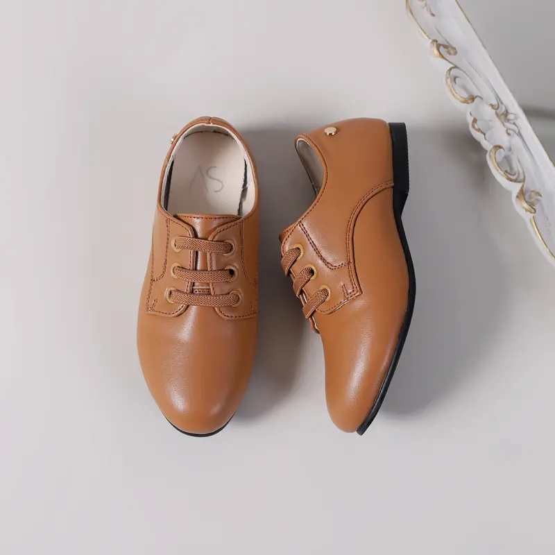 New 2023 Spring Kids Shoes Children Casual Shoes Baby Girls Slip On Fashion Loafers Toddler Leather Shoes Boys Caramel Moccasin