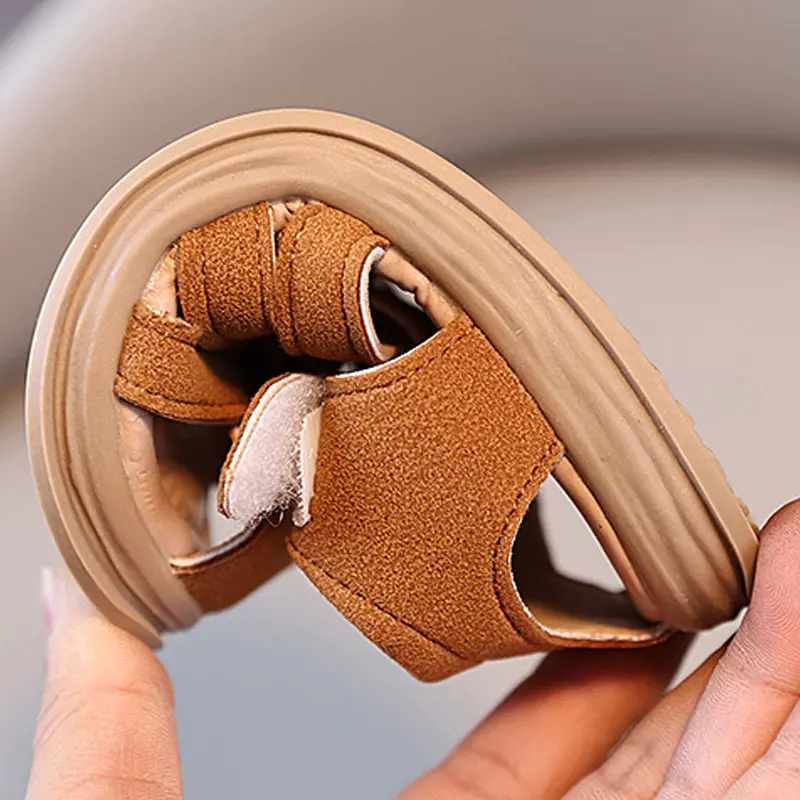 1-6 Years Children Summer Outdoor Beach Shoes Girls Princess Vintage Suede Sandals for Kids Boy 2025 New Arrival Footwear I01121