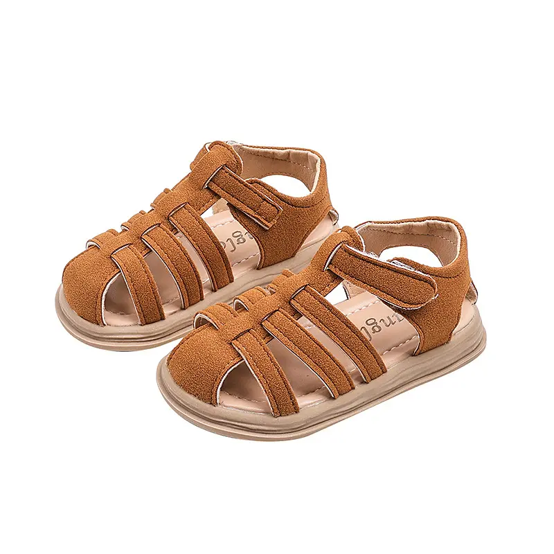 1-6 Years Children Summer Outdoor Beach Shoes Girls Princess Vintage Suede Sandals for Kids Boy 2025 New Arrival Footwear I01121