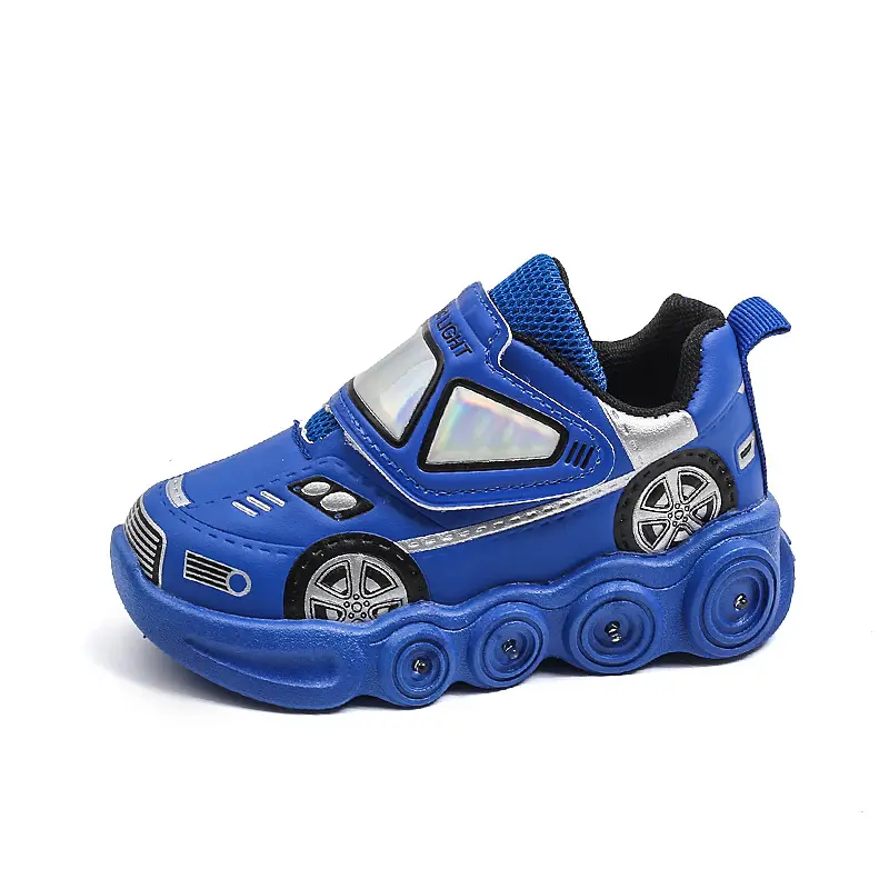 Funny Cartoon Car Surface LED Casual Sneaker for Kids Boys Sparkly Outdoor Shoes Children Lighted Non-slip Luminous Shoes H08142