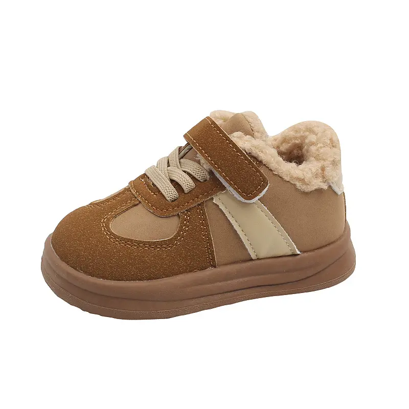 High Quality Children's Sneakers Suede Casual Shoes Winter 2024 New Cold-proof Kids Boy Fur Shoes Flat tennis Shoes Girls H11152