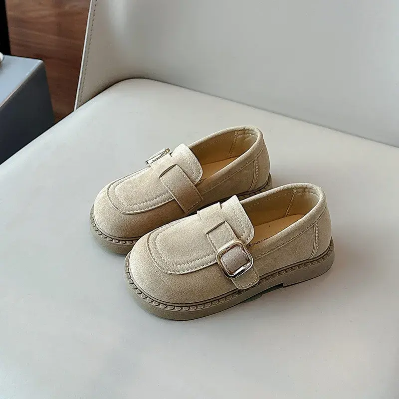 Girls Flats Spring Fall Shallow Lazy Loafers Shoes for Kids Girl Comfortable Soft Suede Sneaker Casual School Shoes Child I02111
