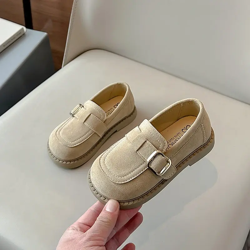 Girls Flats Spring Fall Shallow Lazy Loafers Shoes for Kids Girl Comfortable Soft Suede Sneaker Casual School Shoes Child I02111