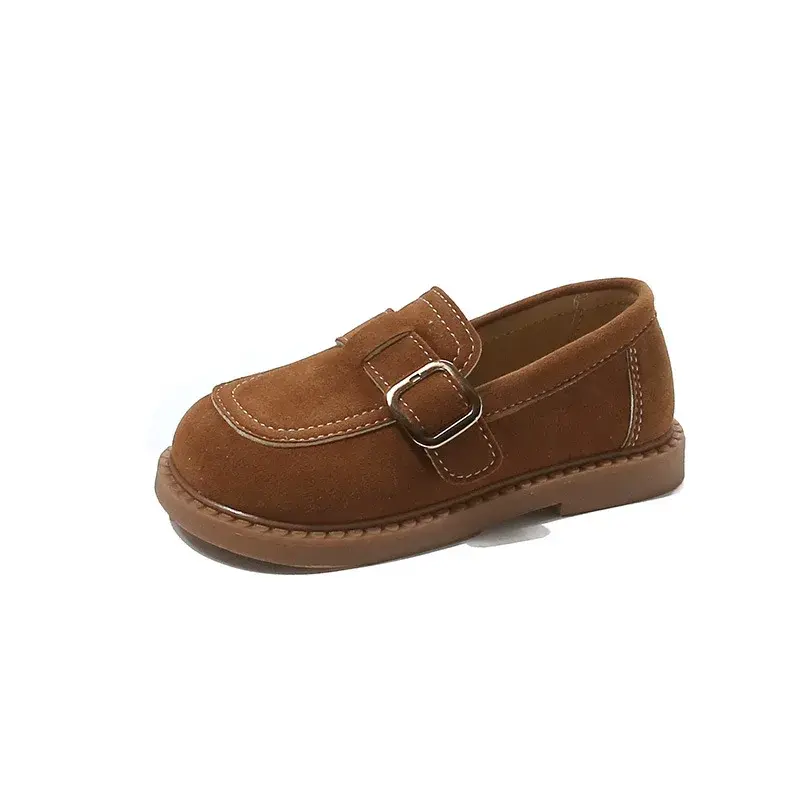 Girls Flats Spring Fall Shallow Lazy Loafers Shoes for Kids Girl Comfortable Soft Suede Sneaker Casual School Shoes Child I02111