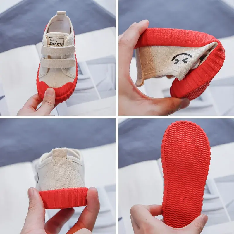 Kids Shoes for Girl 2024 Autumn New Baby Canvas Shoes Girls Casual Soft Bottom Non-slip Boys Toddler Shoes 1-9 Years Old E06233