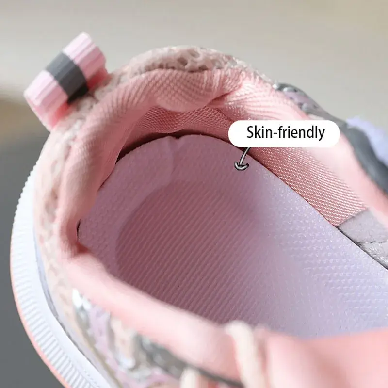 Girls' Sports Shoes 2024 New Style Soft Sole Children's Casual Shoes Fashionable Breathable Stripe Dad Shoes for Kids Boy H08029