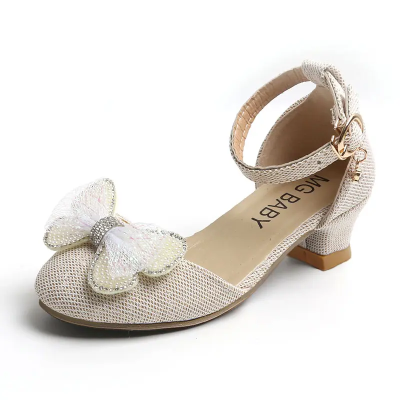 Girls Roman Sandals 2025 Summer New Children's Pointed Toe Rivets Wedding Princess Shoes Fashion Party Kids Shoes Girl G12157