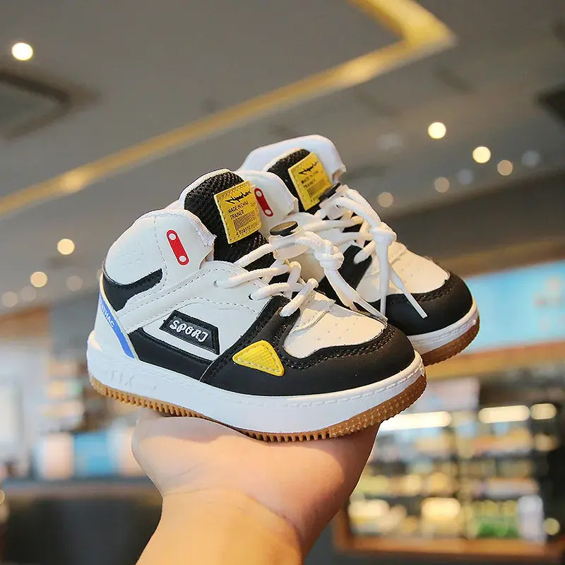 2024 Autumn Basketball Children Chunky Sneakers for Boys 1 to 9 years Baby Girl Sports Shoes Designer Kids Trainers Boots E08161
