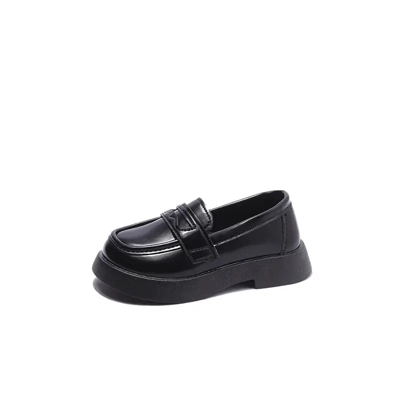 England Style Princess Casual Leather Boat Shoes Kids Round Head 2023 Spring Summer Non-slip Children's Fashion Loafers F11151