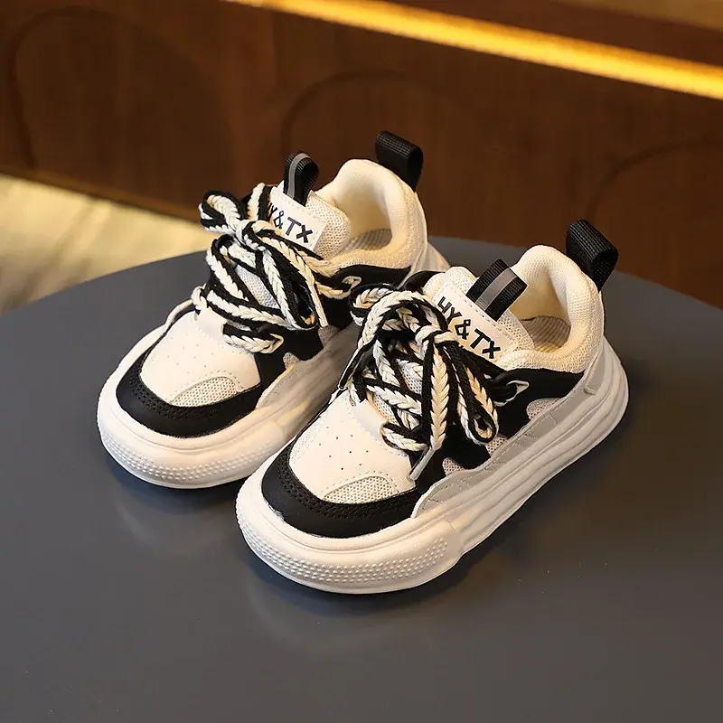 Mesh Patchwork Children Sneakers for Boys All-match Shoes Flat Heel Designer Girl Shoes Platform School Children Footwear F08261