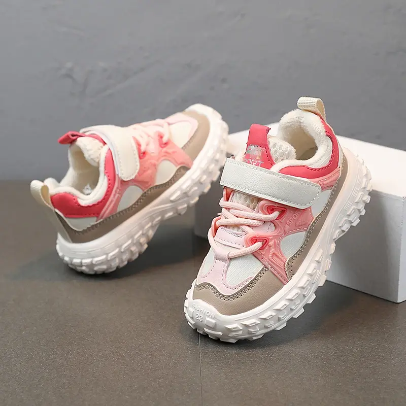 New Winter Children Sports Shoe Comfortable Plush Shoes Keep Warm Outdoor Sneakers Non-slip Wear-resistant Hiking Shoes H07022