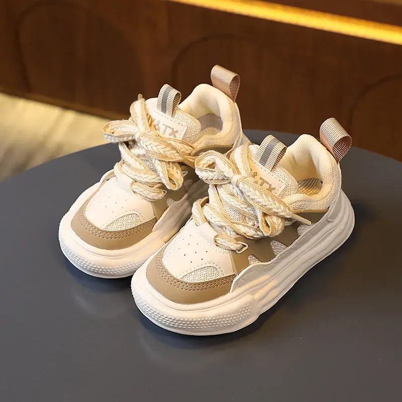 Mesh Patchwork Children Sneakers for Boys All-match Shoes Flat Heel Designer Girl Shoes Platform School Children Footwear F08261