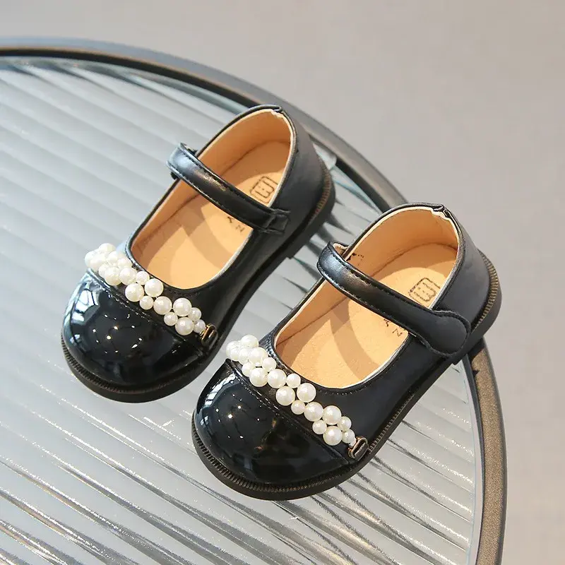 Elegant Pearl Princess Shoes for Girls 2025 Spring Summer Toddler Girl Dress Shoes mary jane Baby Girl Wedding Shoes Kids I07203