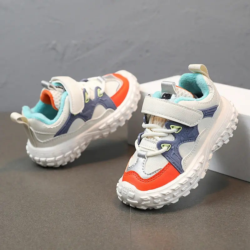 New Winter Children Sports Shoe Comfortable Plush Shoes Keep Warm Outdoor Sneakers Non-slip Wear-resistant Hiking Shoes H07022