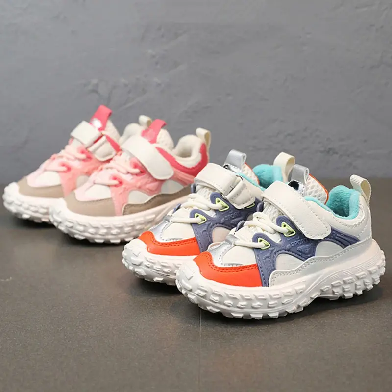 New Winter Children Sports Shoe Comfortable Plush Shoes Keep Warm Outdoor Sneakers Non-slip Wear-resistant Hiking Shoes H07022