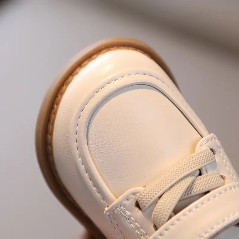 2024 New Baby PU Leather Shoes Kids Flat Heel Toddler Boy Shoes Wedding Party Black Brown Beige Solid Infant Shoes Girls H01133