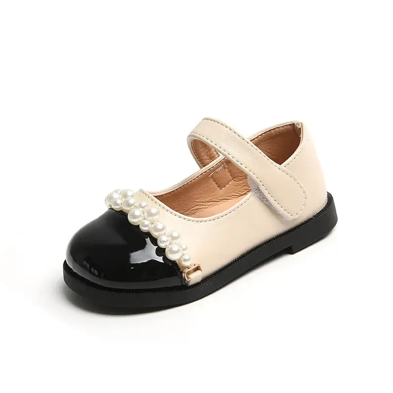 Elegant Pearl Princess Shoes for Girls 2025 Spring Summer Toddler Girl Dress Shoes mary jane Baby Girl Wedding Shoes Kids I07203