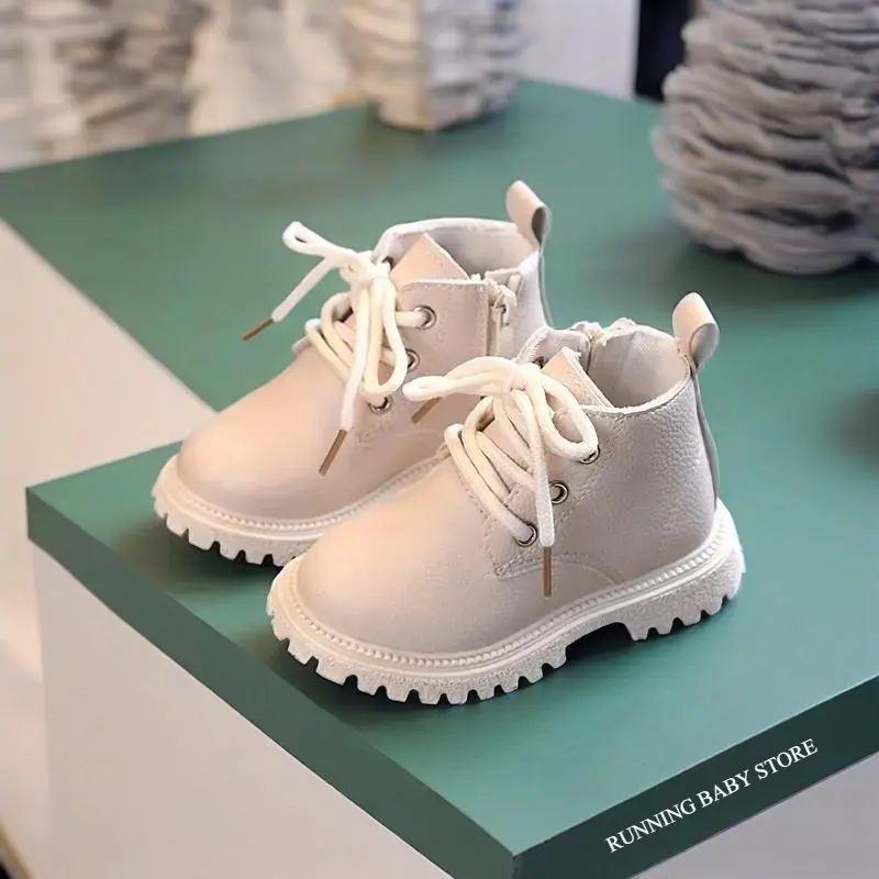 2025 Early Spring New Children's Ankle Boots High Quality Artificial Leather Short Boots Boys Girls Platform Shoes Kids I07138