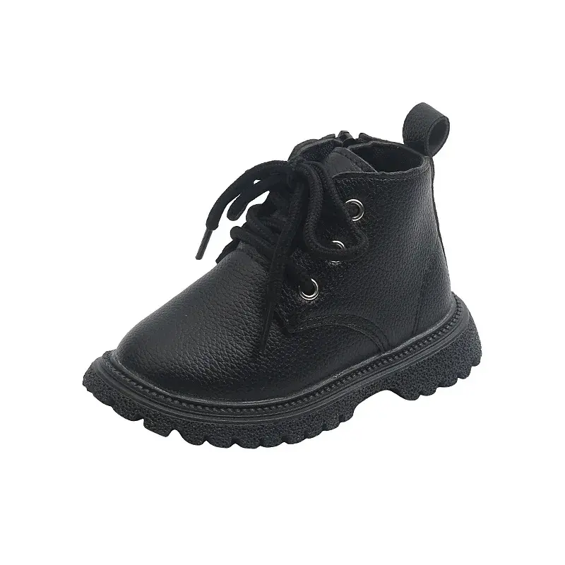 2025 Early Spring New Children's Ankle Boots High Quality Artificial Leather Short Boots Boys Girls Platform Shoes Kids I07138