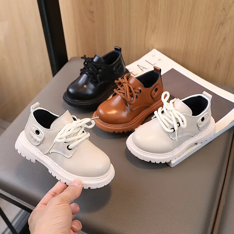 Little Boys Gentleman's Leather Shoes England Style Leisure Baby Boy Dress Shoes New Luxury Designer Shoes for Children H03033