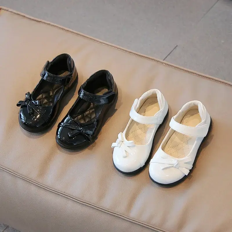 England Style Student Leather Shoes for Girls New Arrival Spring Autumn Pure Color Mary Janes School Shoes Birthday Party I07069